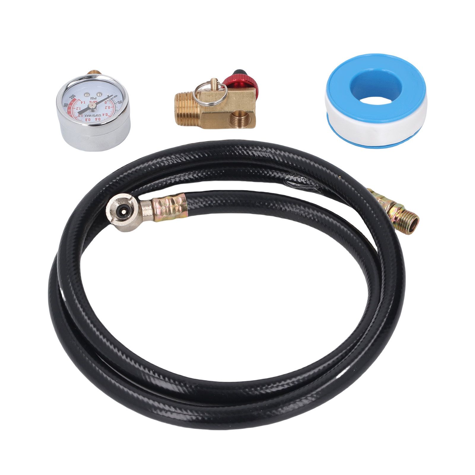 Air Tank Repair Kit 0-200 PSI Pressure Meter Brass Manifold Air Tank Hose view 4