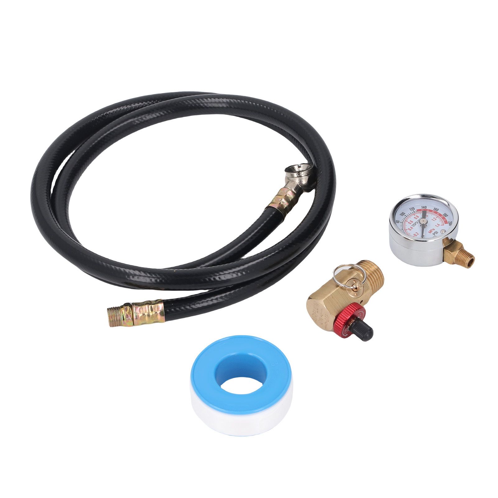Air Tank Repair Kit 0-200 PSI Pressure Meter Brass Manifold Air Tank Hose view 11