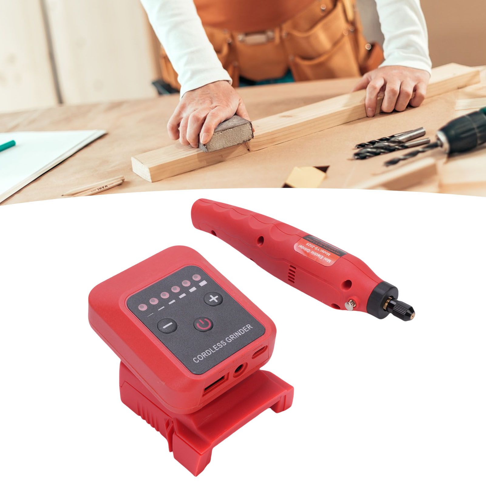 Small Cordless Grinder 20V Rechargeable Battery Powered Drill 6000-18000rpm view 11
