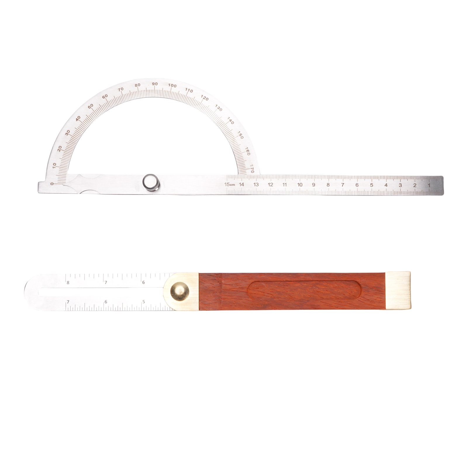 Angle Finder Protractor Kit Stainless Steel Brass Wood Adjustable Angle view 3