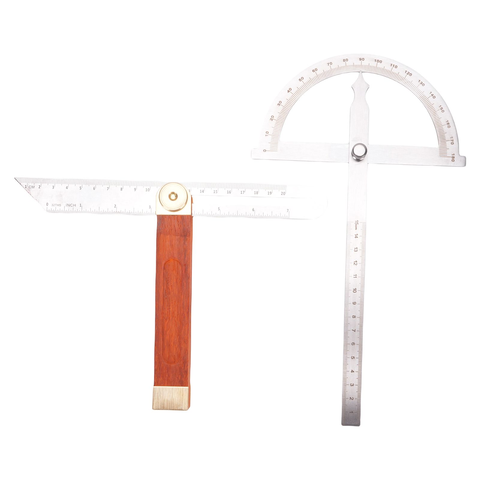 Angle Finder Protractor Kit Stainless Steel Brass Wood Adjustable Angle view 5