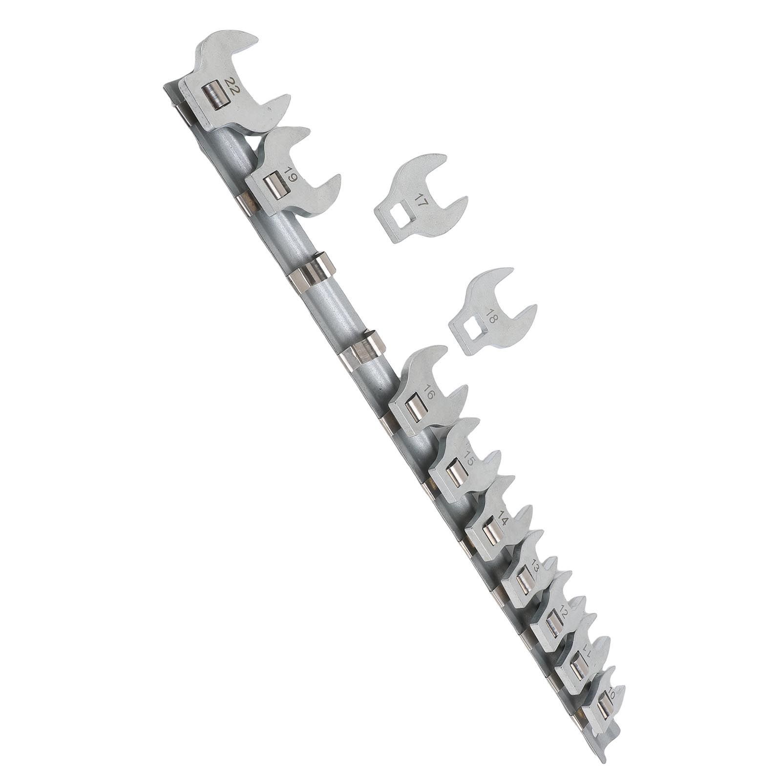 Crows Foot Wrench Set Metric Kit With Clamp On Organizer for Tight Spaces view 4