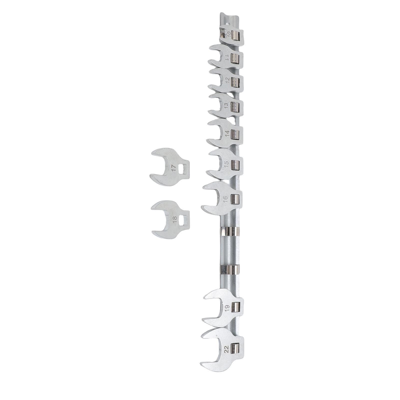 Crows Foot Wrench Set Metric Kit With Clamp On Organizer for Tight Spaces view 6