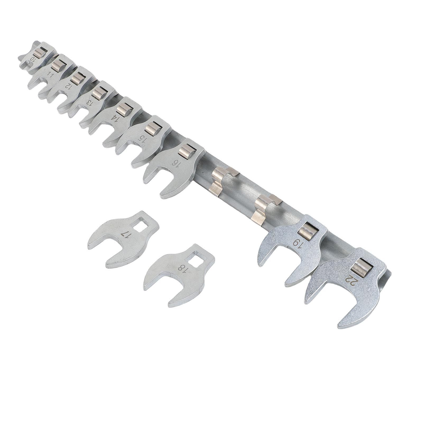 Crows Foot Wrench Set Metric Kit With Clamp On Organizer for Tight Spaces view 10