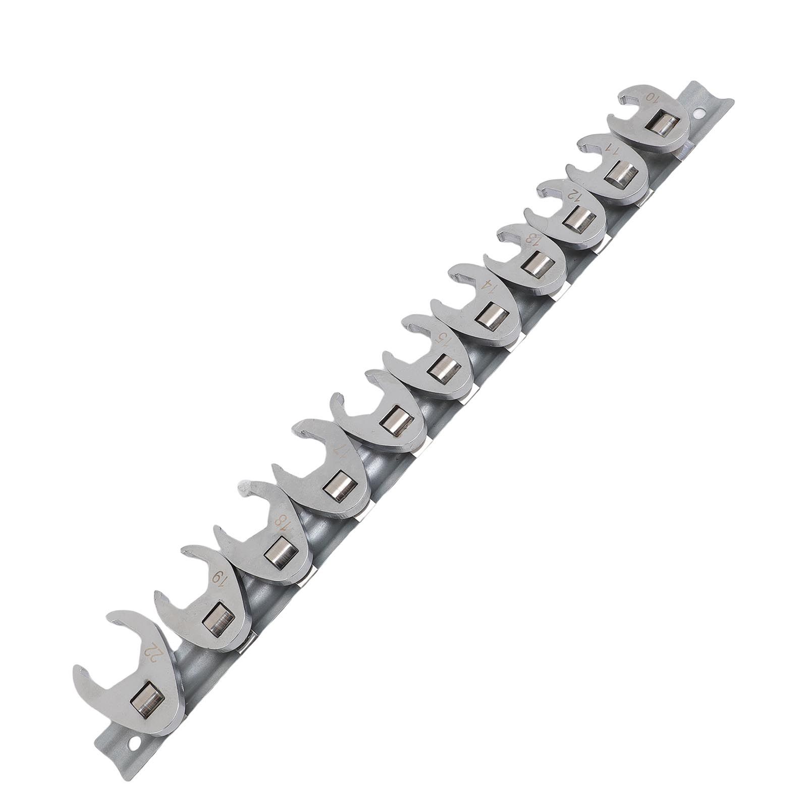 Crows Foot Wrench Set Metric Kit With Clamp On Organizer for Tight Spaces — image 1