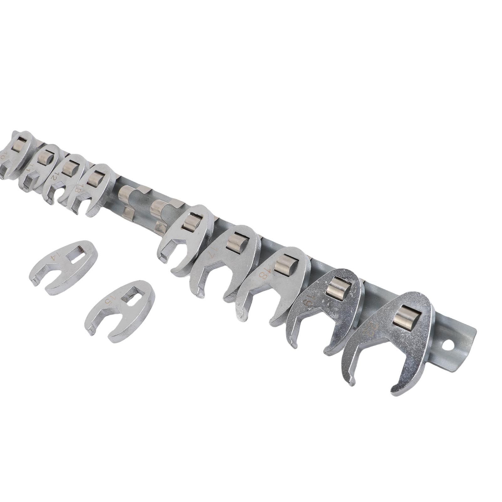 Crows Foot Wrench Set Metric Kit With Clamp On Organizer for Tight Spaces view 6