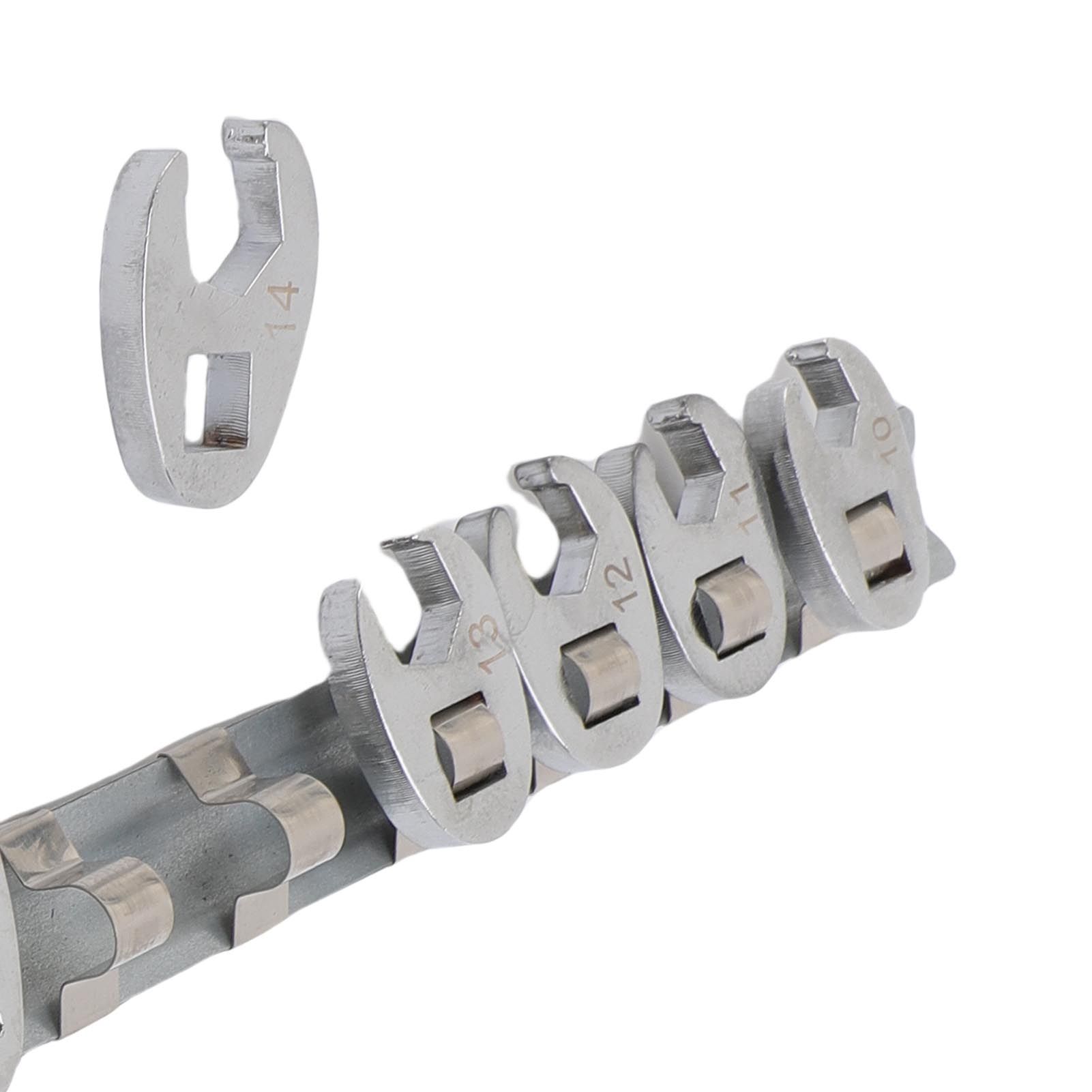 Crows Foot Wrench Set Metric Kit With Clamp On Organizer for Tight Spaces view 7
