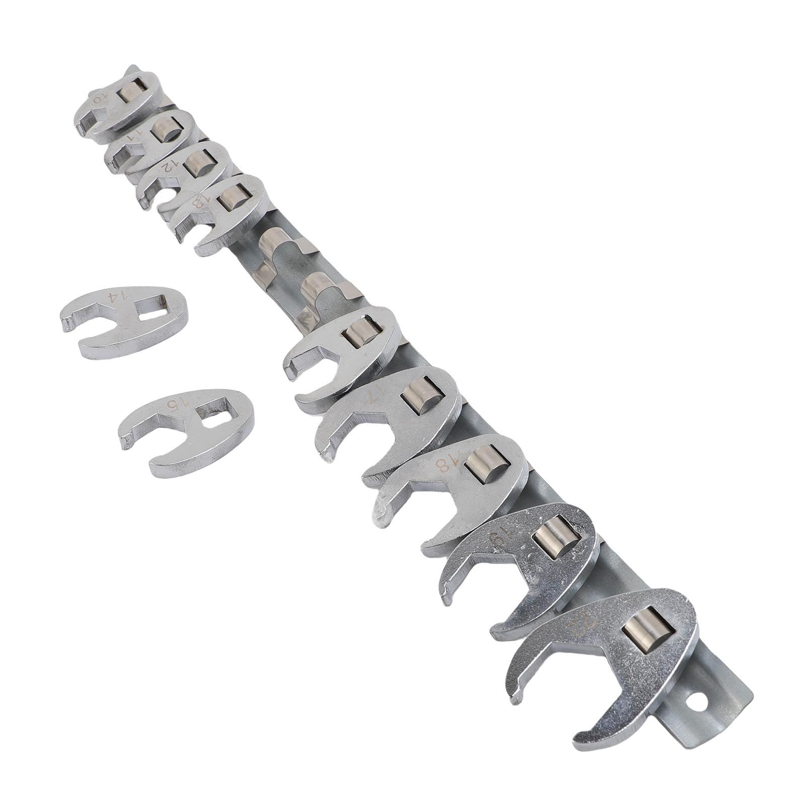 Crows Foot Wrench Set Metric Kit With Clamp On Organizer for Tight Spaces view 8