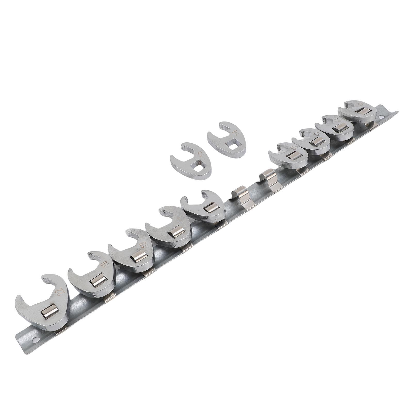 Crows Foot Wrench Set Metric Kit With Clamp On Organizer for Tight Spaces view 9