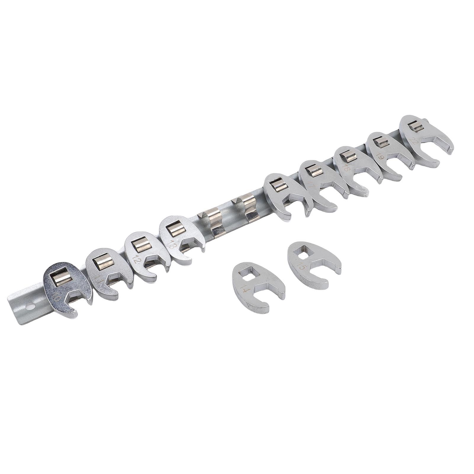 Crows Foot Wrench Set Metric Kit With Clamp On Organizer for Tight Spaces view 10
