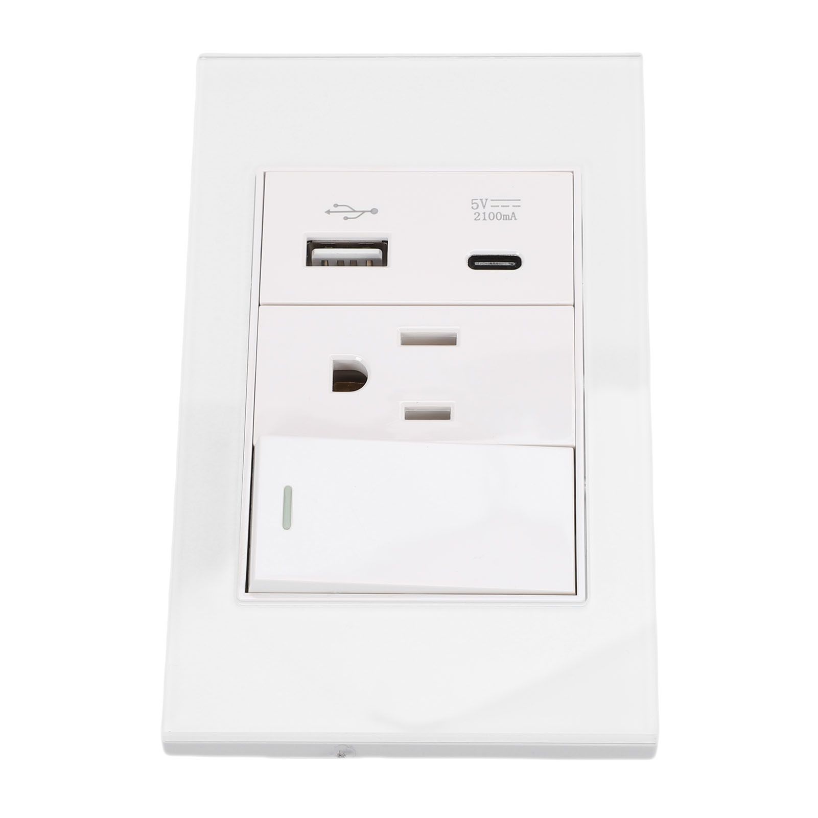 2PCS Wall Outlet with Switch 15A AC 3 Holes 118 Type Flame Retardant Wall view 2