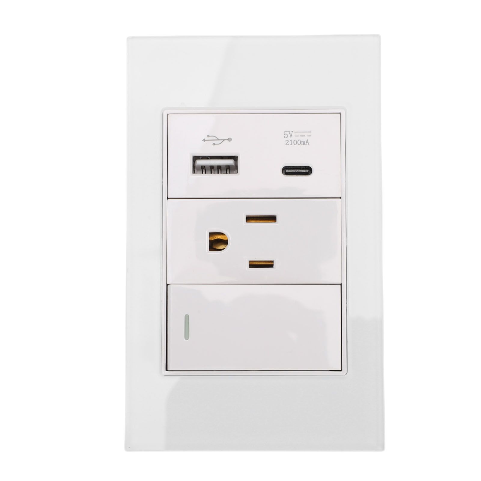 2PCS Wall Outlet with Switch 15A AC 3 Holes 118 Type Flame Retardant Wall view 7