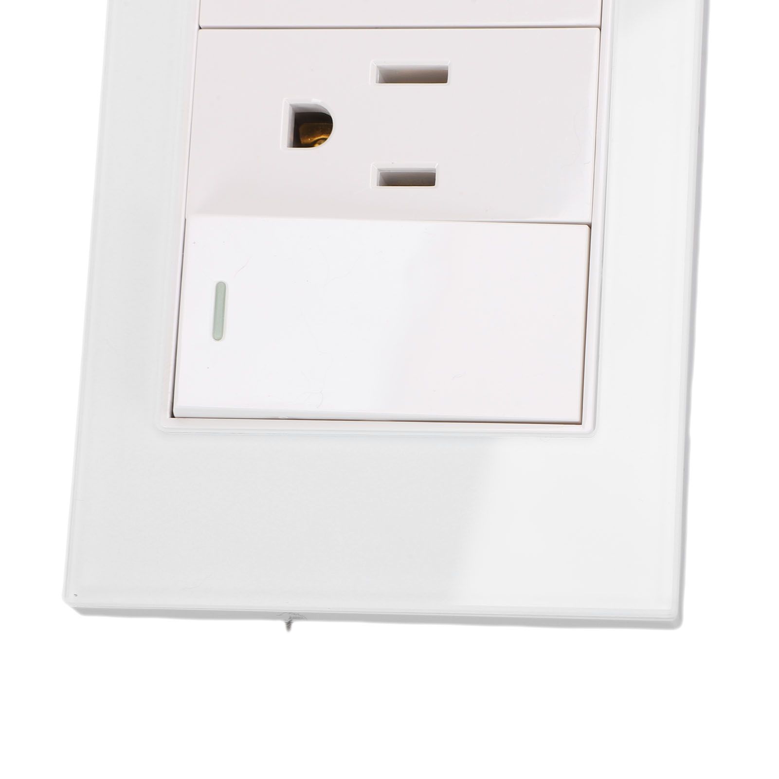 2PCS Wall Outlet with Switch 15A AC 3 Holes 118 Type Flame Retardant Wall view 9