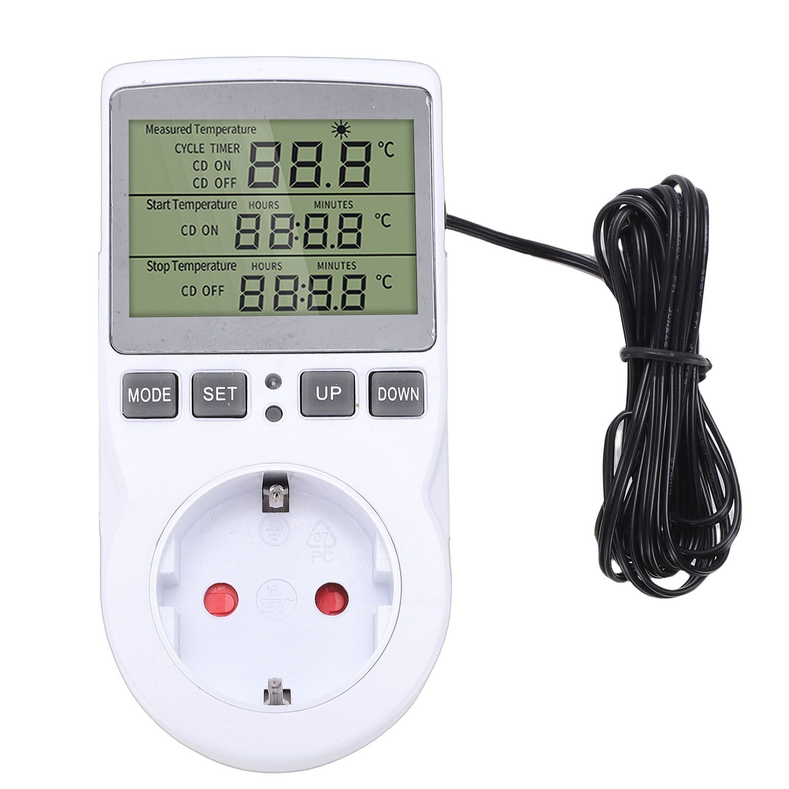 Digital Temperature Controller LCD Display Countdown Digital Thermostat Outlet view 3