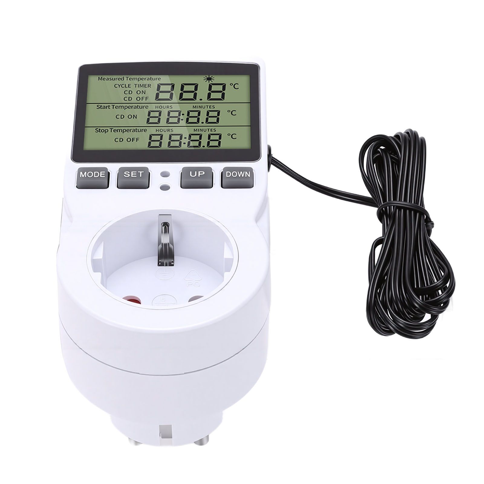 Digital Temperature Controller LCD Display Countdown Digital Thermostat Outlet view 4