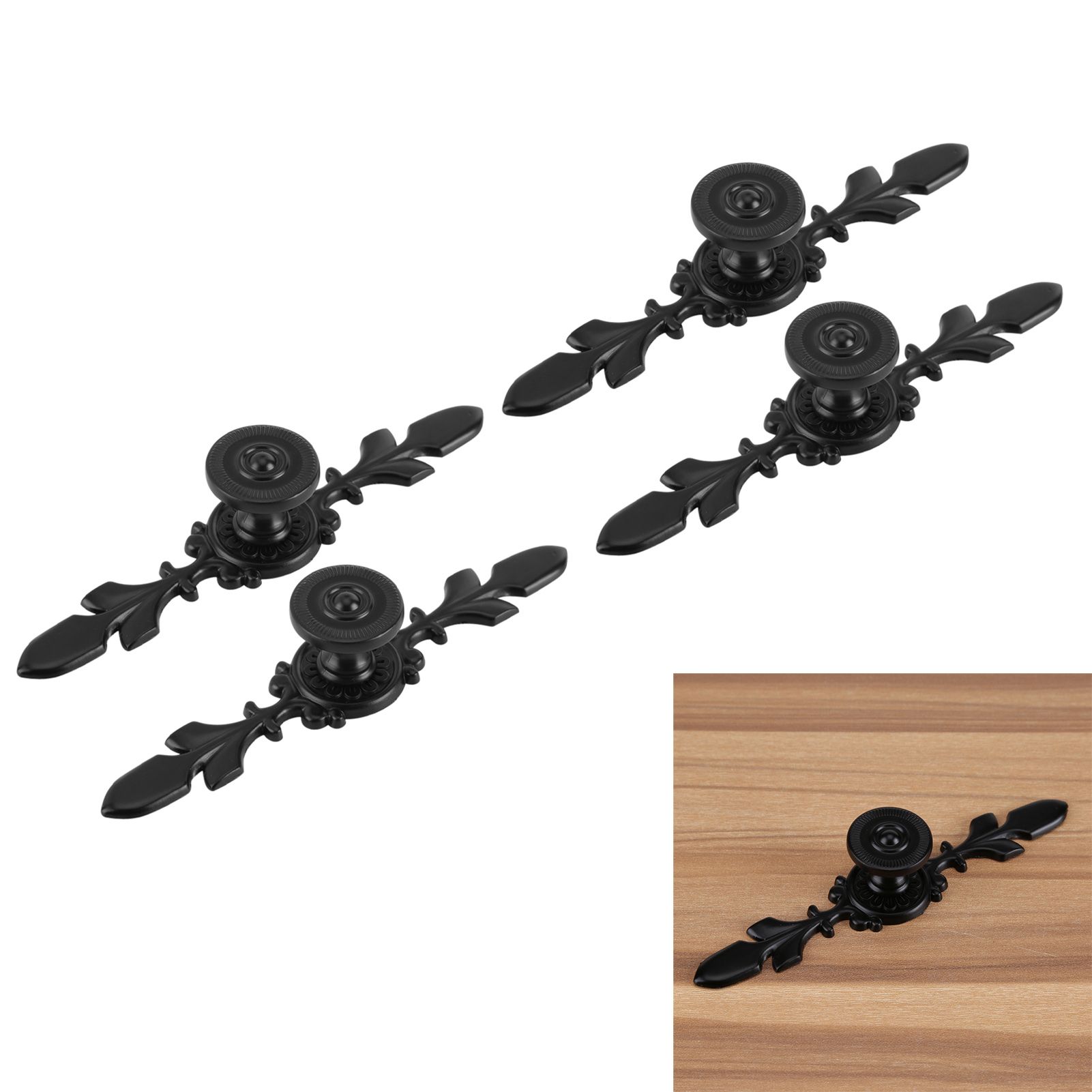 4PCS Vintage Cabinet Handles Zinc Alloy Antique Cabinet Drawer Pull Handle for view 9