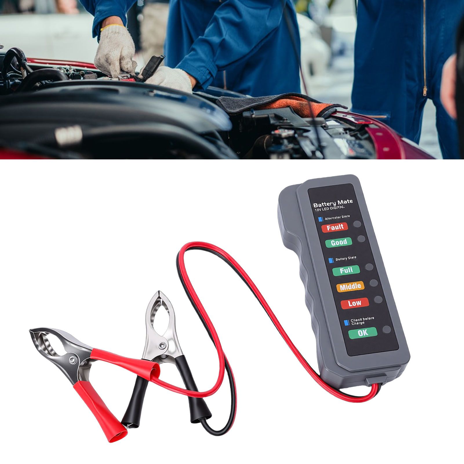 Car Battery Tester Reverse Protection Automotive Battery Checker Alternator view 11