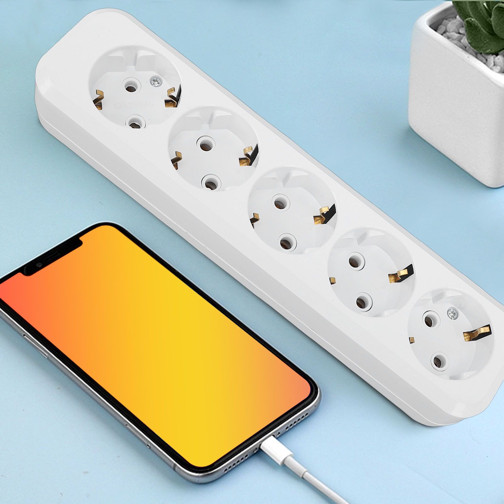 European Plug Socket Panel 16A Current Round Hole Plug Socket Wall Power view 12