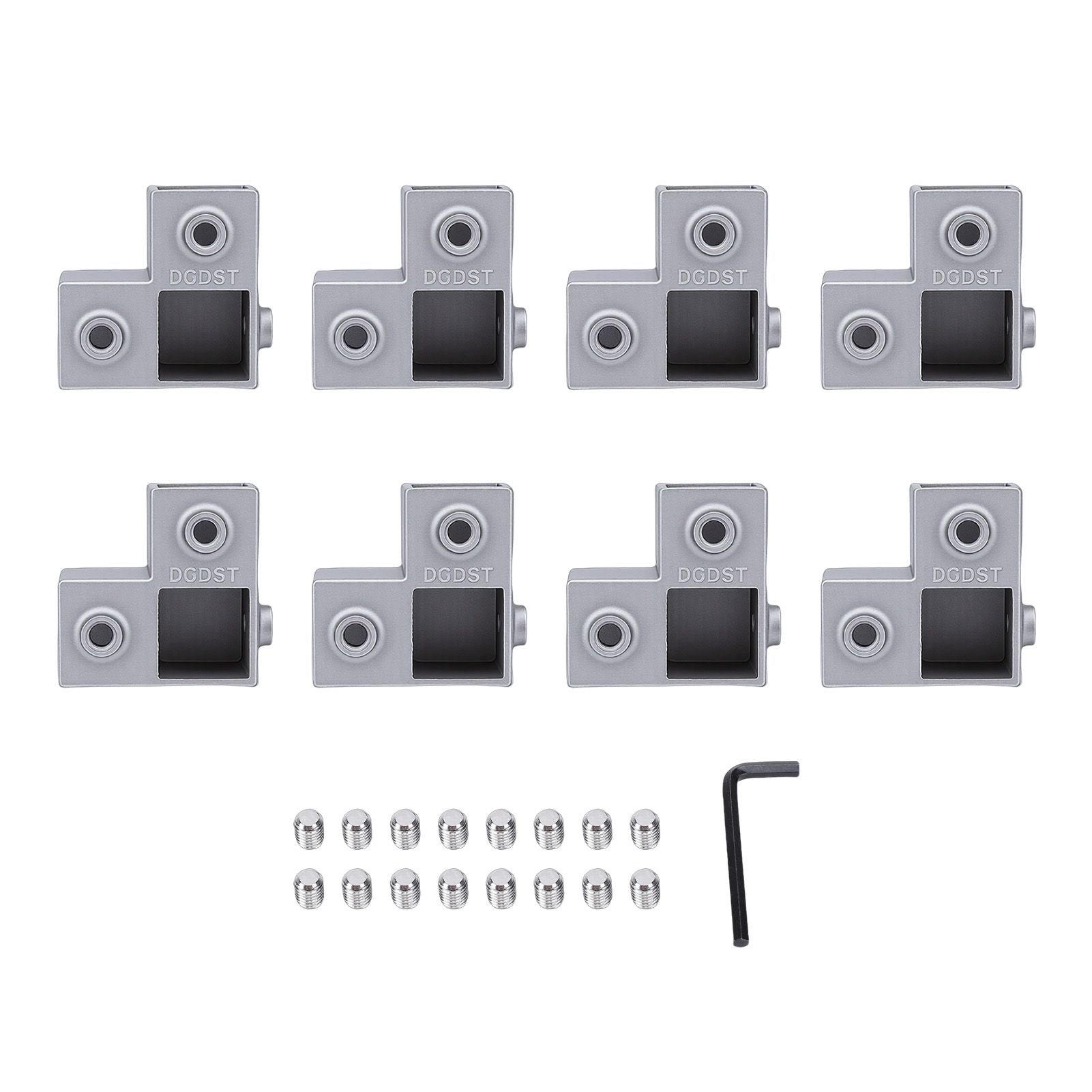 8PCS Square Tube Connector Aluminum 1 Inch 3 Way L Shaped Pipe Fitting 90 view 3