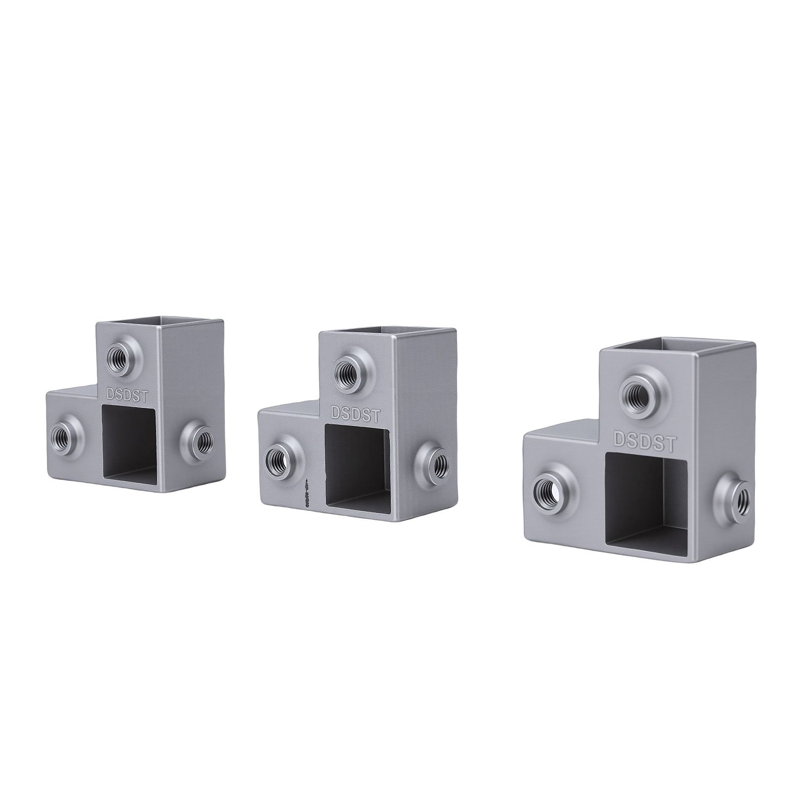 8PCS Square Tube Connector Aluminum 1 Inch 3 Way L Shaped Pipe Fitting 90 view 6