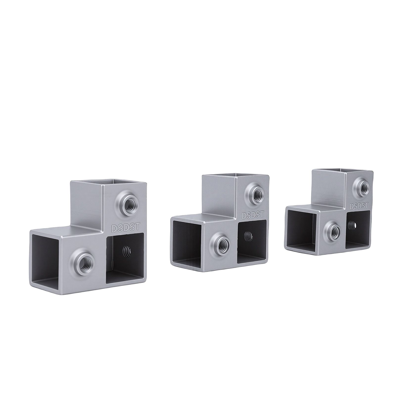 8PCS Square Tube Connector Aluminum 1 Inch 3 Way L Shaped Pipe Fitting 90 view 8
