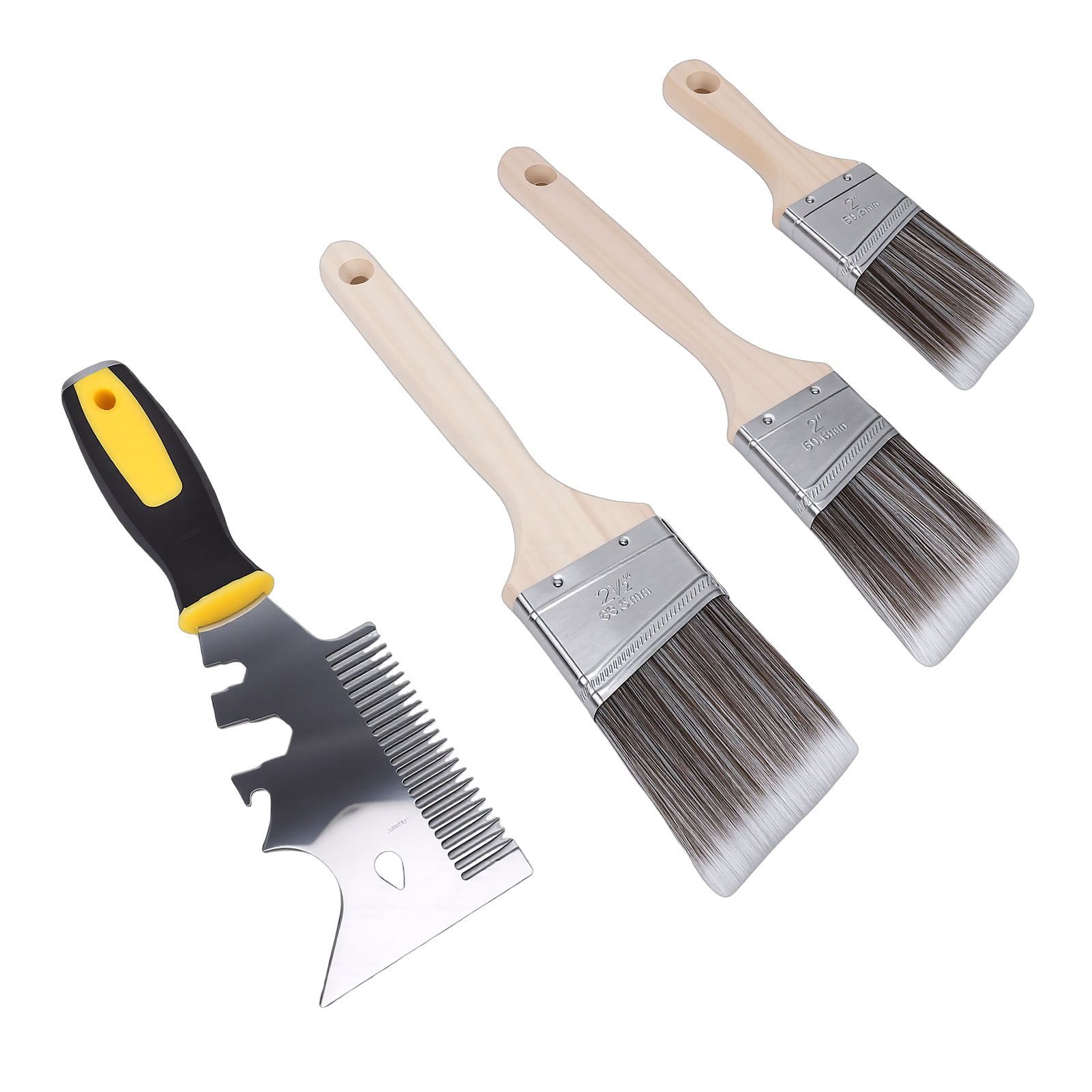 Angled Brushes with Paint Comb 2in 2.5in Short Long Handle Brushes for view 6
