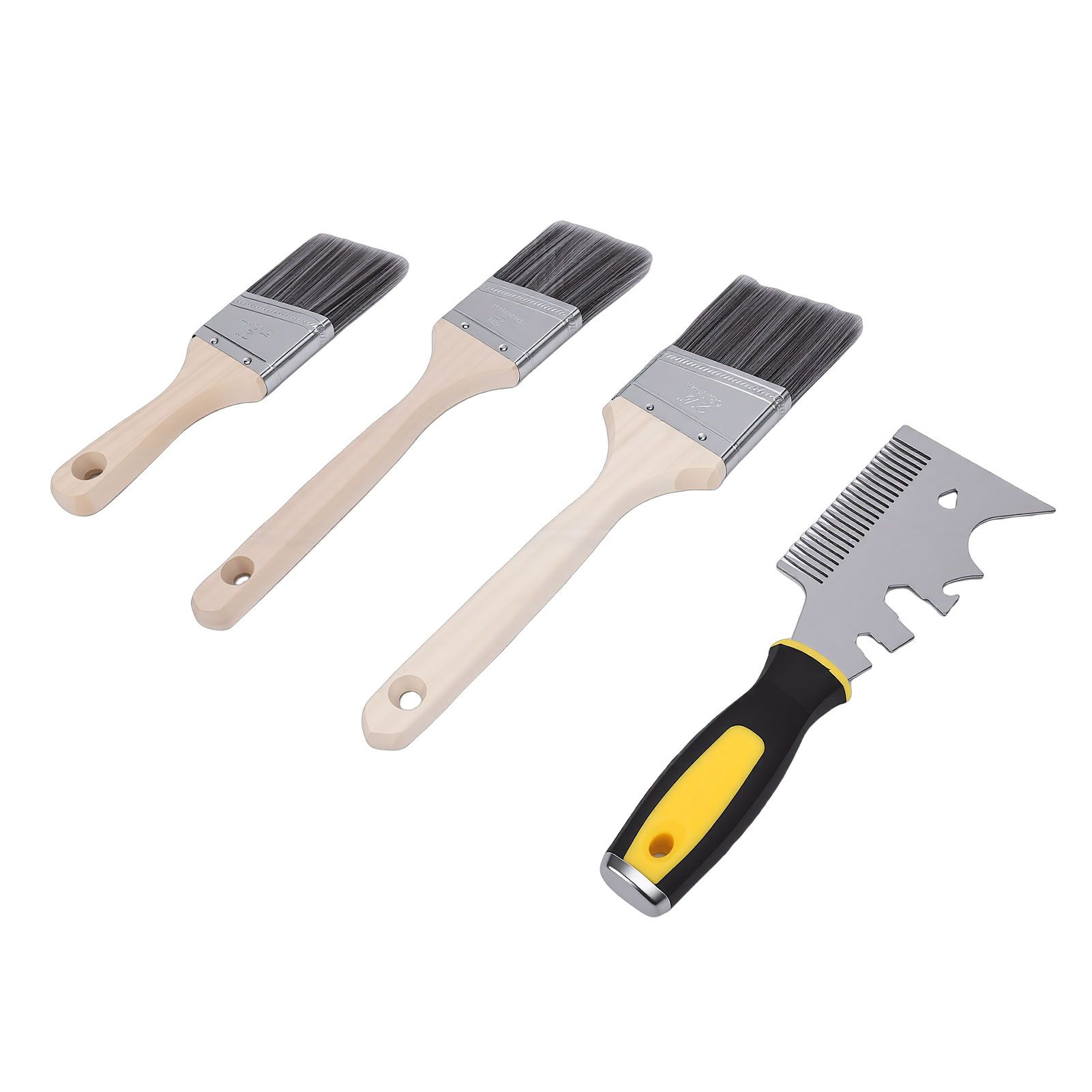 Angled Brushes with Paint Comb 2in 2.5in Short Long Handle Brushes for view 8