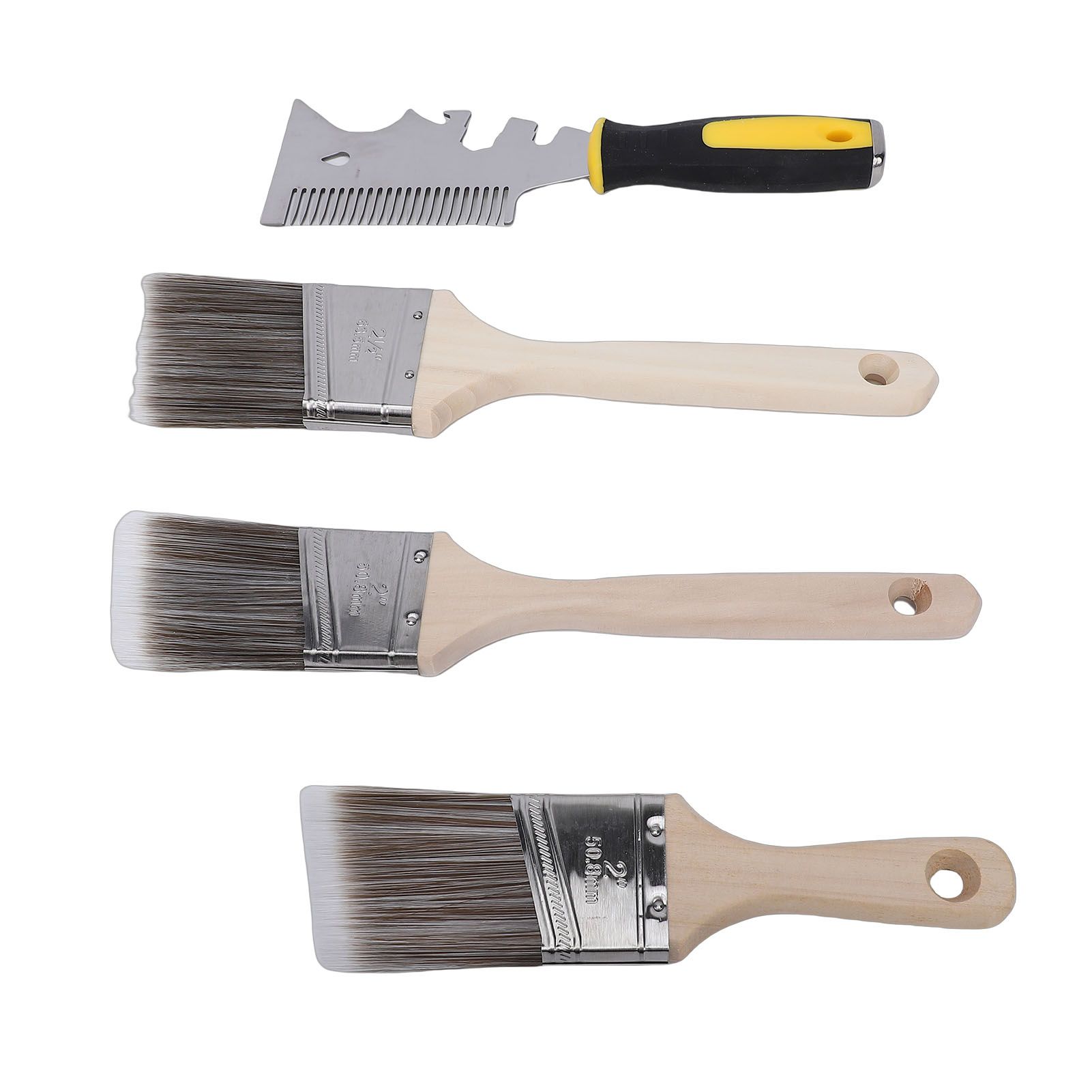 Angled Brushes with Paint Comb 2in 2.5in Short Long Handle Brushes for view 11