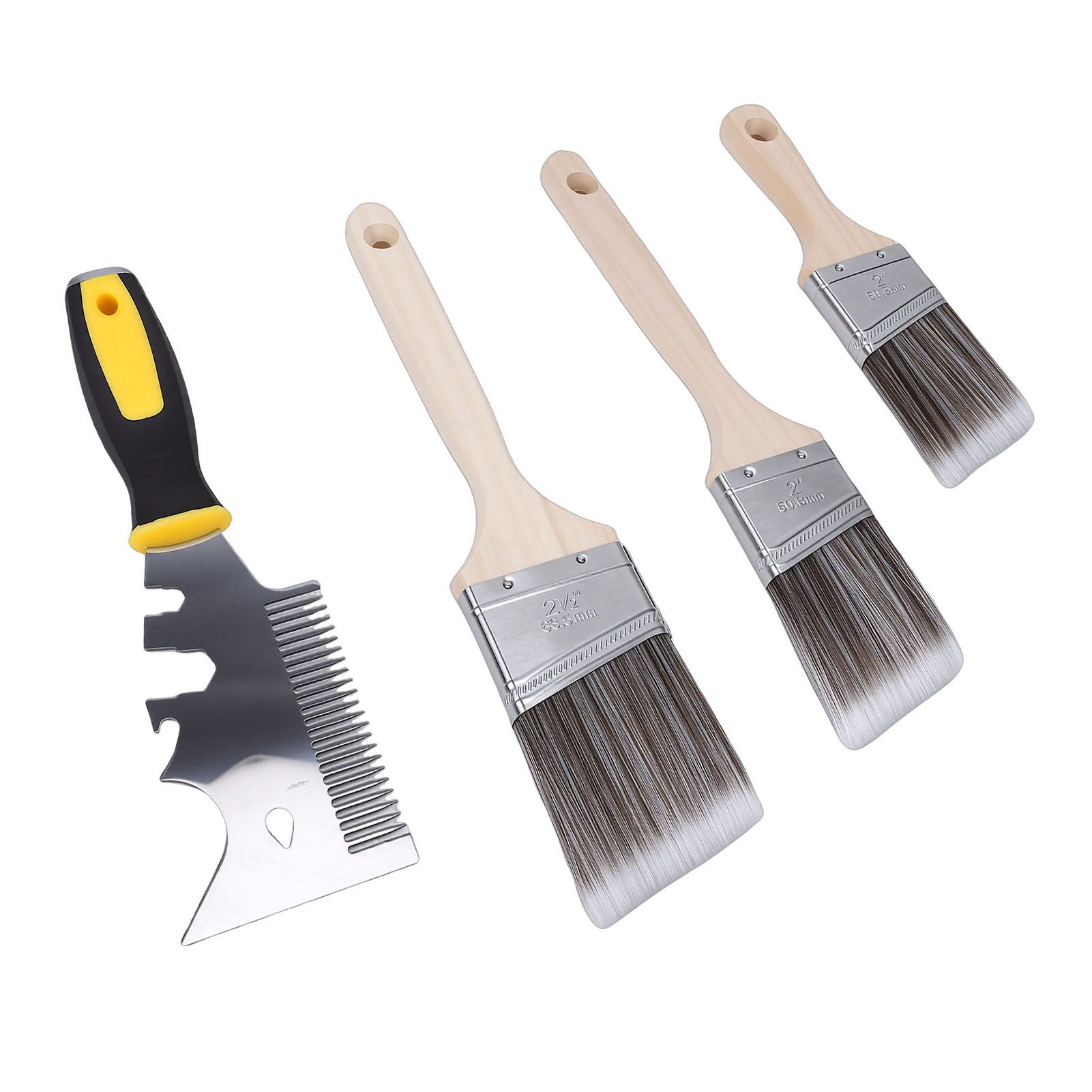 Angled Brushes with Paint Comb 2in 2.5in Short Long Handle Brushes for view 12