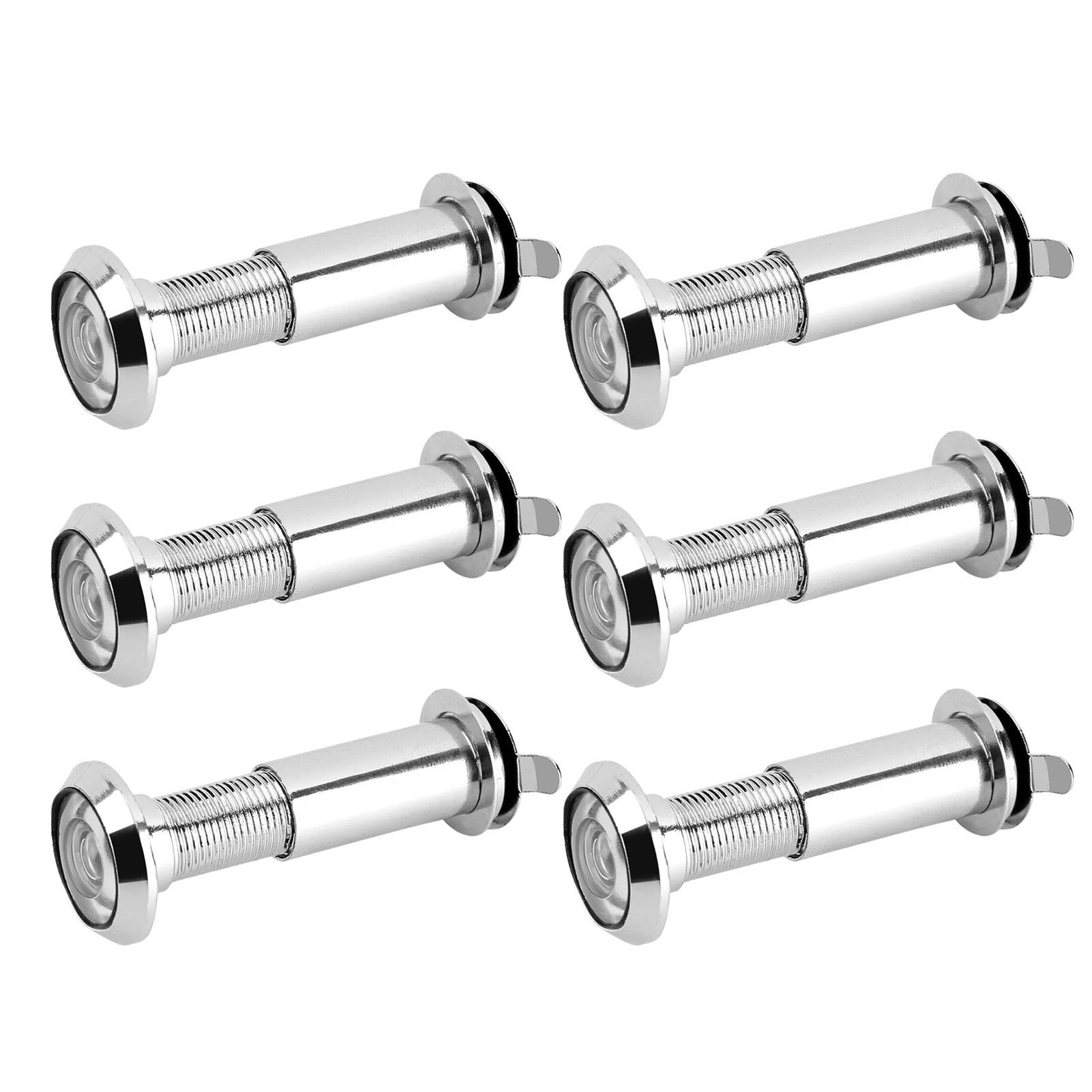 6PCS Door Viewer Peephole 220 Degree Wide Angle Peep Eye Hole 14mm Anti Theft view 6