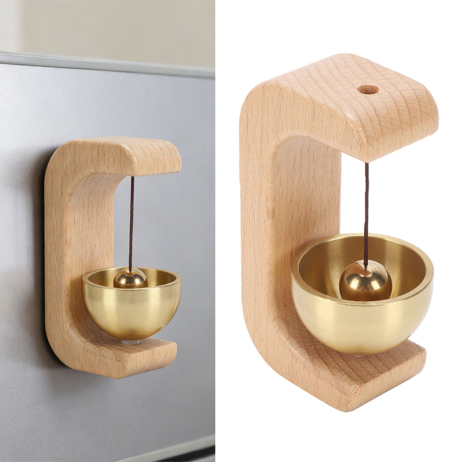 4PCS Shopkeepers Bell for Door Opening Wooden Magnetic C Shape Doorbell view 11