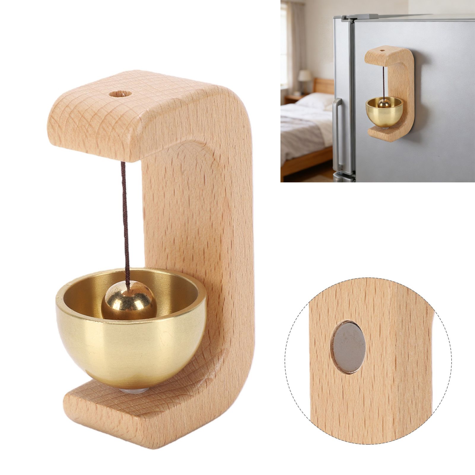 4PCS Shopkeepers Bell for Door Opening Wooden Magnetic C Shape Doorbell view 12