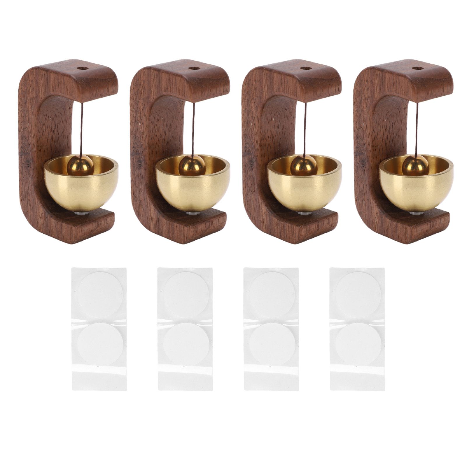 4pcs Magnetic Shopkeepers Bells for Door Opening Vintage Wooden Wind Chime view 2