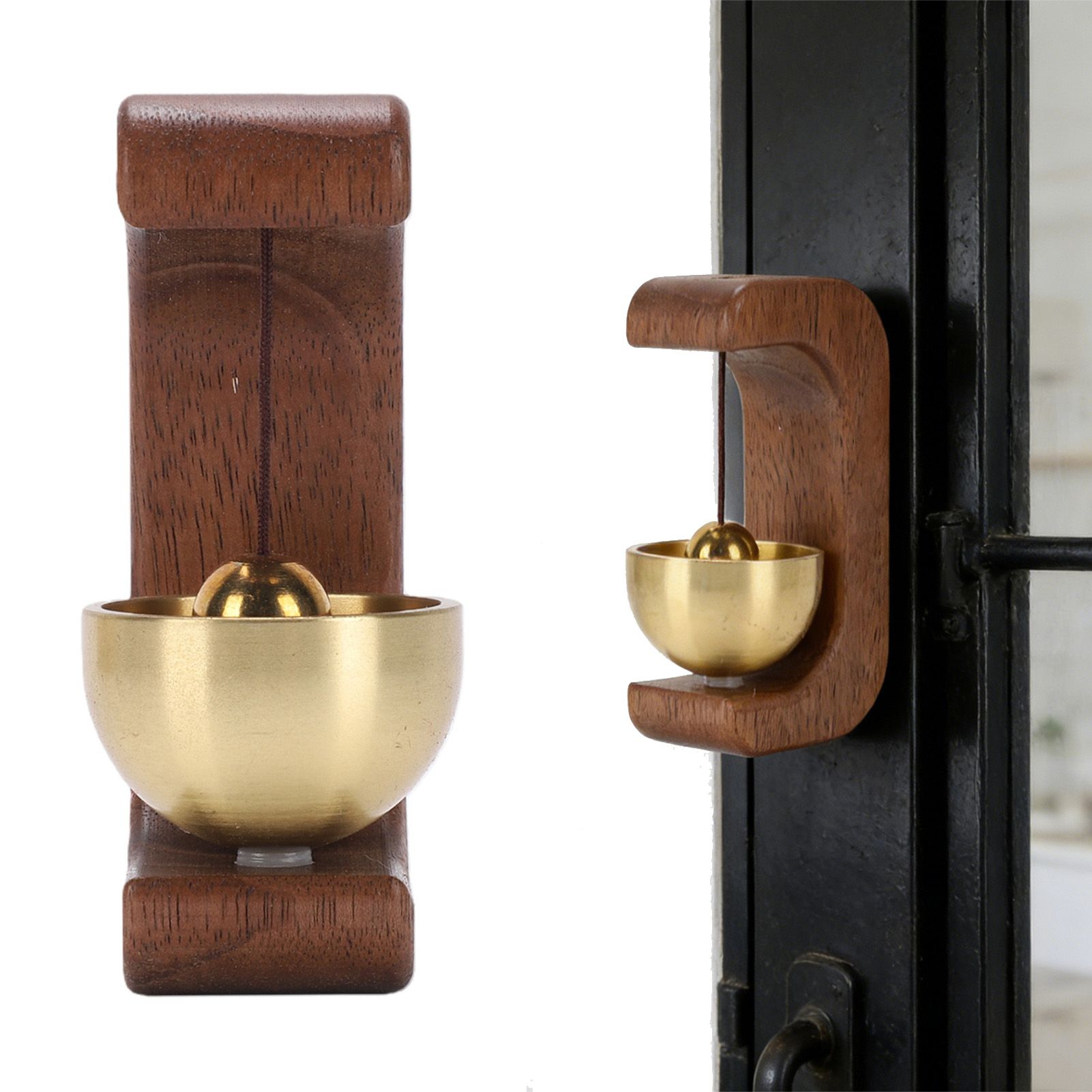 4pcs Magnetic Shopkeepers Bells for Door Opening Vintage Wooden Wind Chime view 12