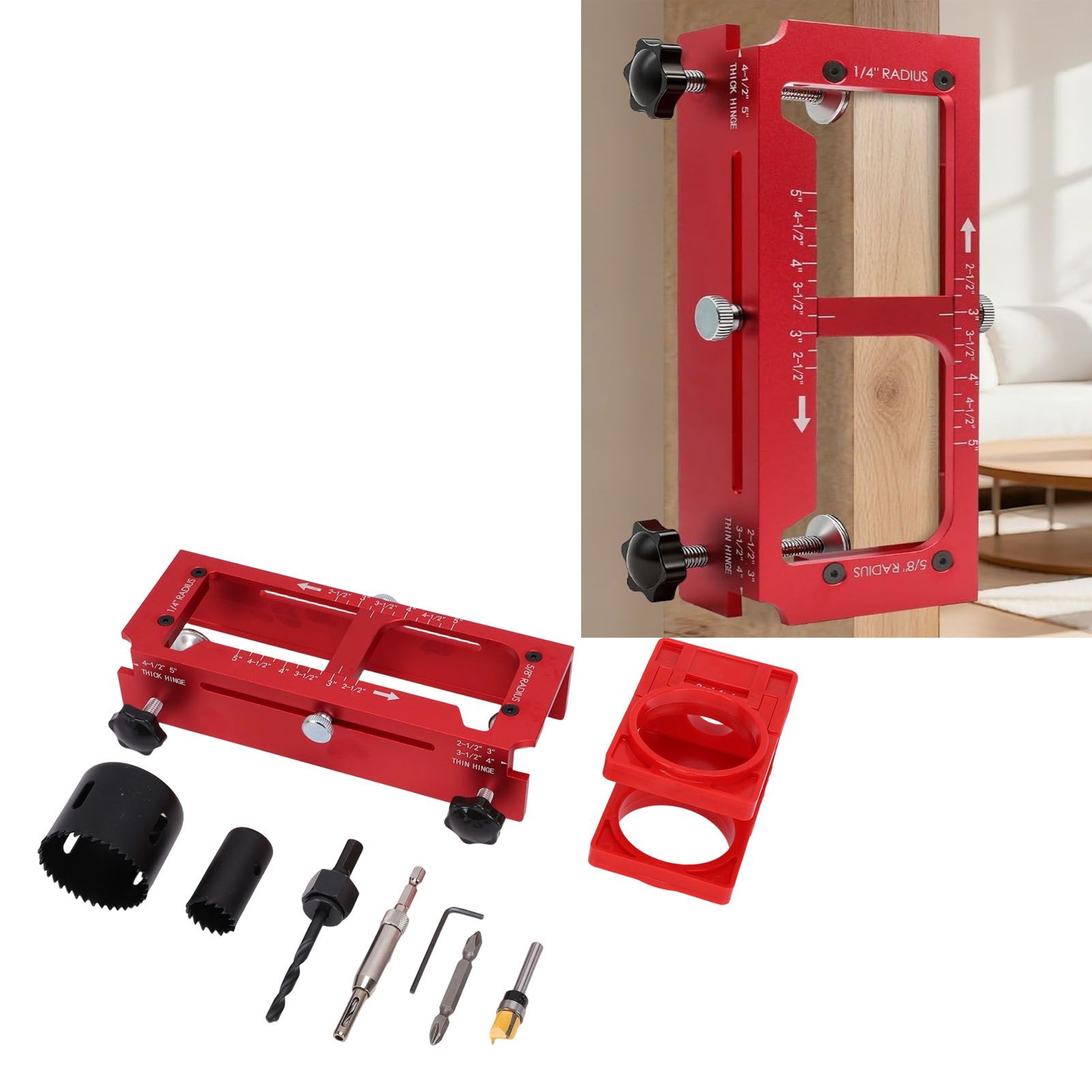 Door Hinge Jig and Lock Installation Kit Aluminum Alloy Plastic Door Hole view 12