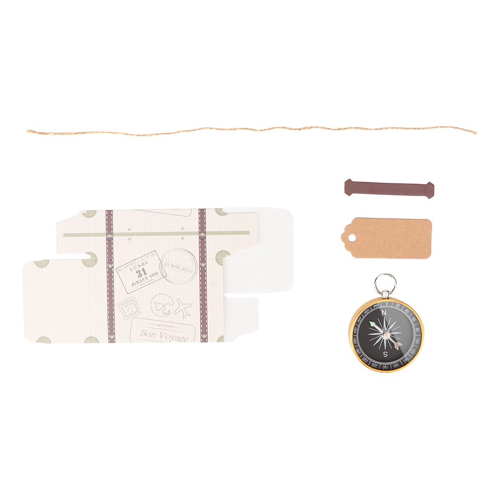 20Pcs Wedding Gift Box Candy Boxes with Compass and Kraft Tags for Travel view 2