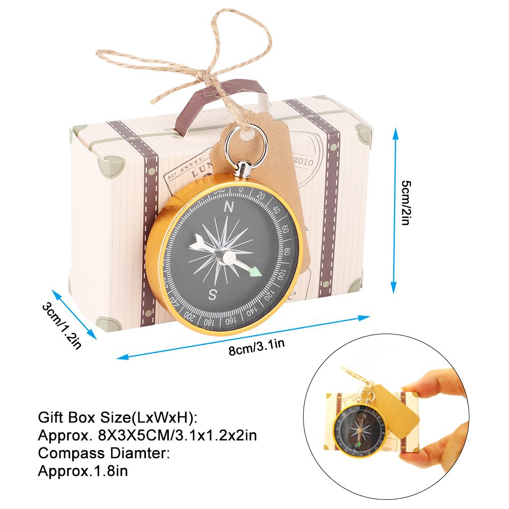 20Pcs Wedding Gift Box Candy Boxes with Compass and Kraft Tags for Travel view 9
