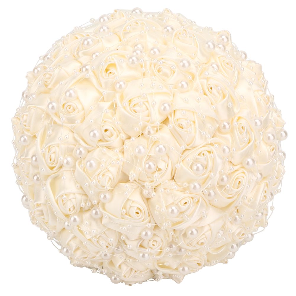 Delicate Bridal Buequet Crystal Artificial Pearl Holding Flowers Wedding Decor view 6