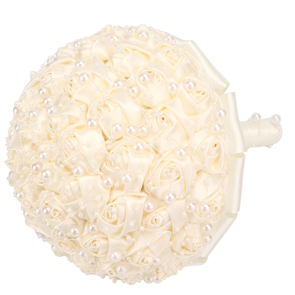 Delicate Bridal Buequet Crystal Artificial Pearl Holding Flowers Wedding Decor view 7