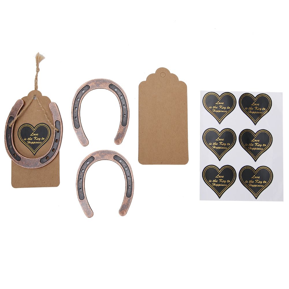 Metal Horseshoe Pendant Wedding Favors with Kraft Tags Wedding Decorations