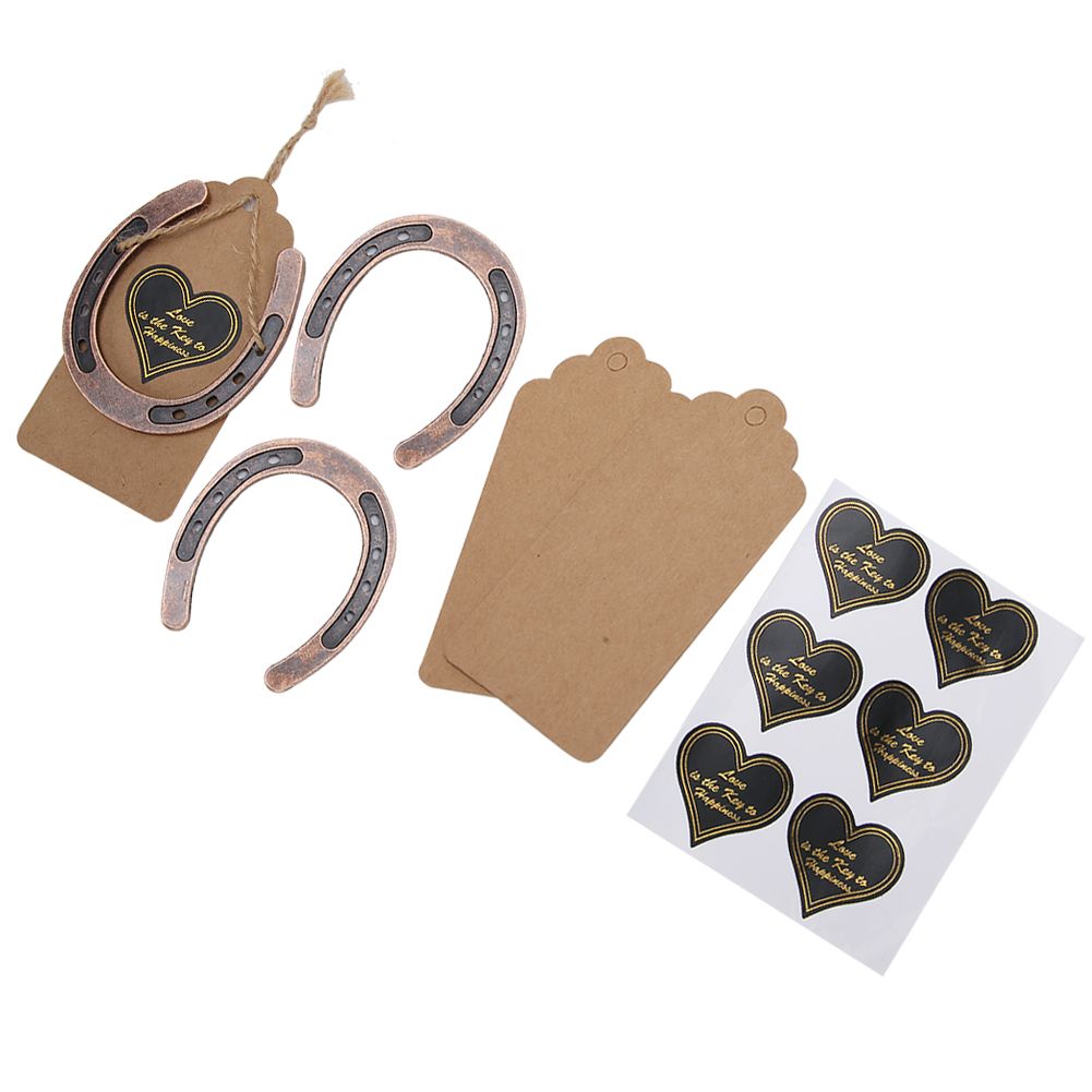 Metal Horseshoe Pendant Wedding Favors with Kraft Tags Wedding Decorations view 5
