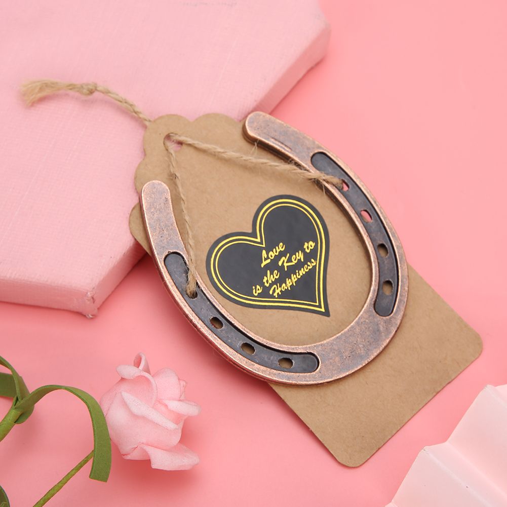 Metal Horseshoe Pendant Wedding Favors with Kraft Tags Wedding Decorations view 7