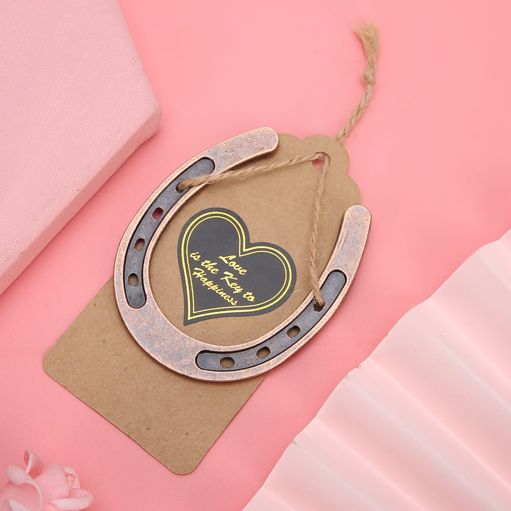 Metal Horseshoe Pendant Wedding Favors with Kraft Tags Wedding Decorations view 8