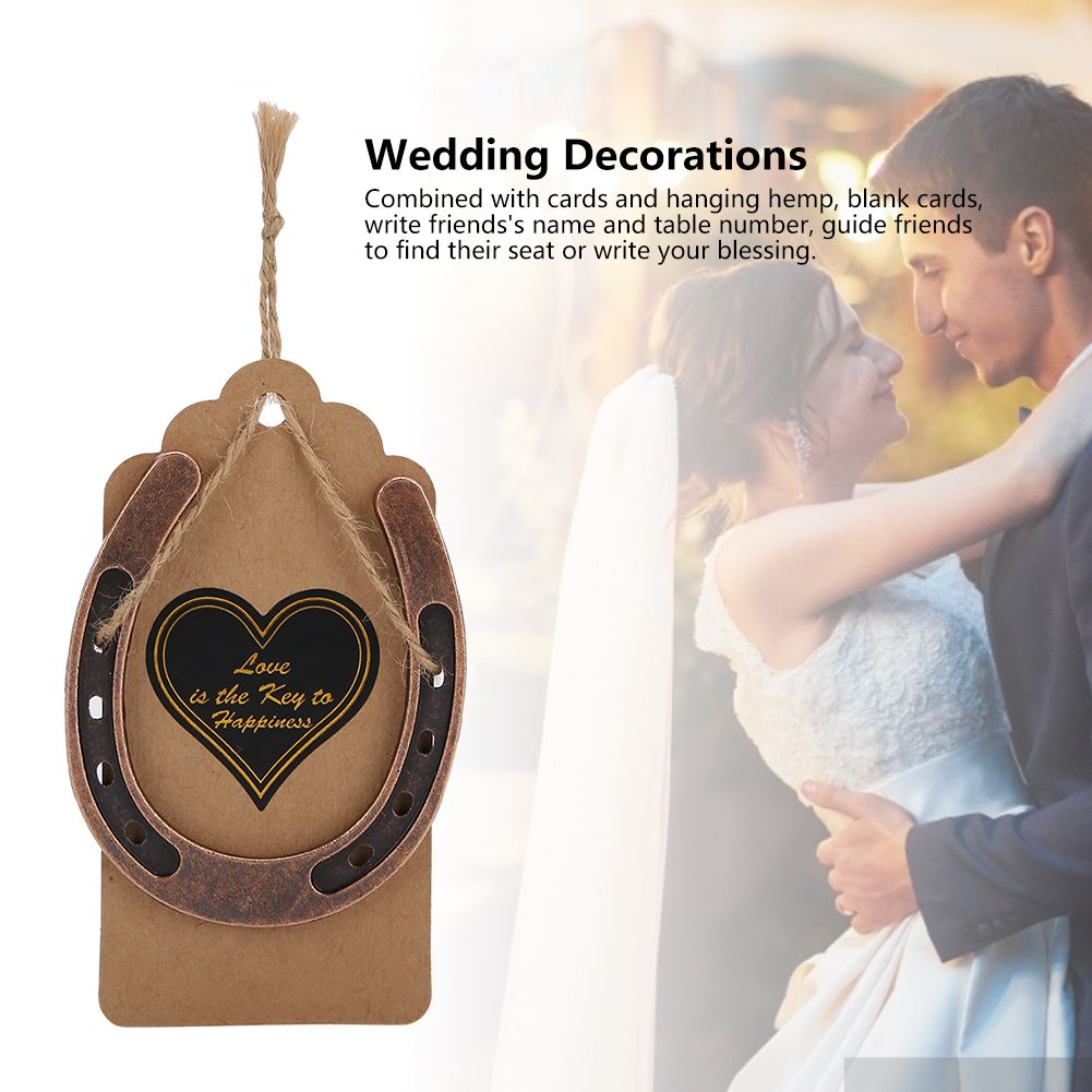 Metal Horseshoe Pendant Wedding Favors with Kraft Tags Wedding Decorations view 10