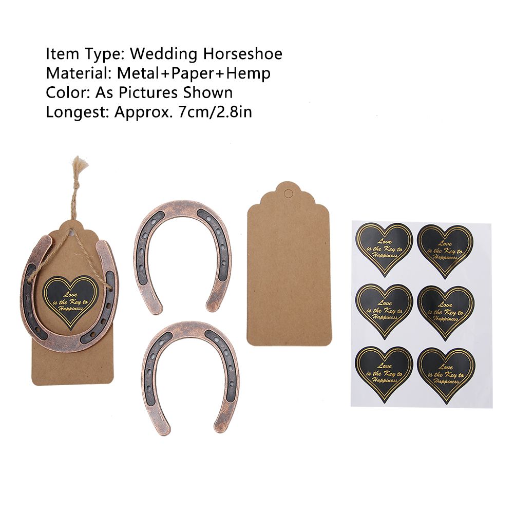 Metal Horseshoe Pendant Wedding Favors with Kraft Tags Wedding Decorations view 11