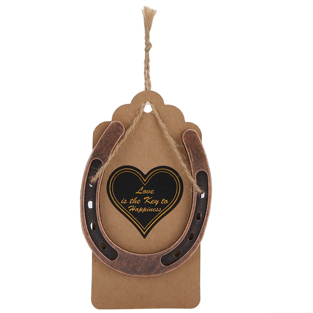 Metal Horseshoe Pendant Wedding Favors with Kraft Tags Wedding Decorations view 12