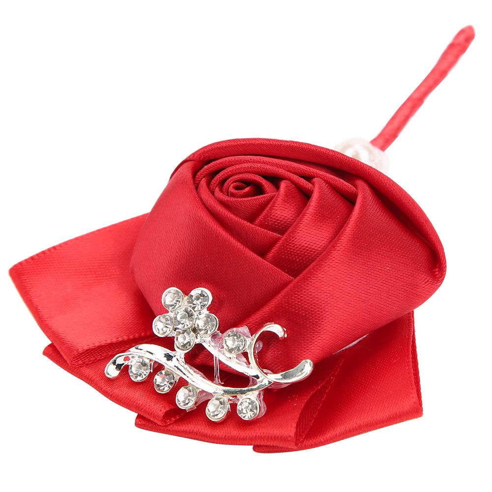 4Pcs Exquisite Ribbon Wedding Corsage Brooch Bridesmaid Artificial Chest view 12