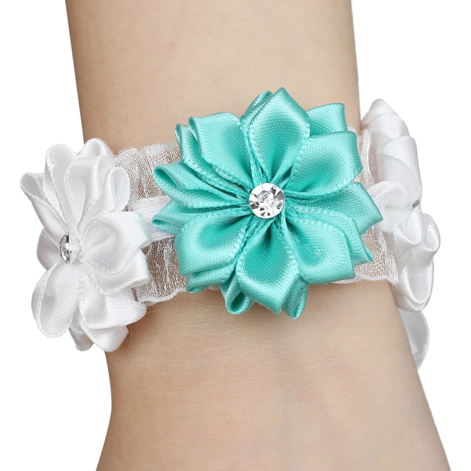 6Pcs Beautiful Bride Bridesmaids Simulation Ribbon Wrist Flower Wedding view 5