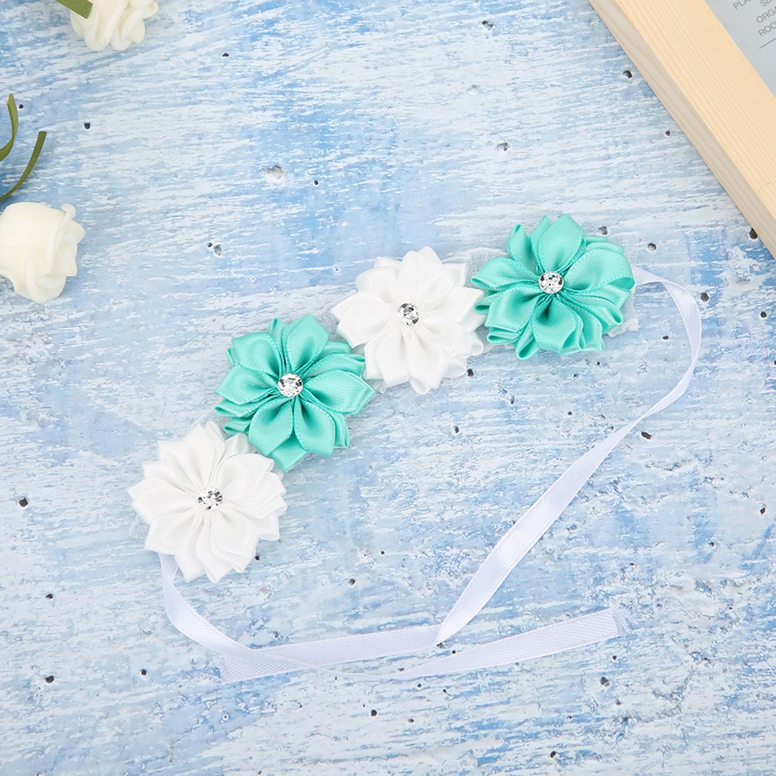 6Pcs Beautiful Bride Bridesmaids Simulation Ribbon Wrist Flower Wedding view 9