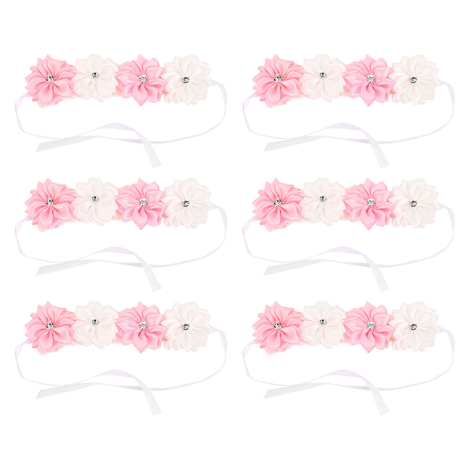 6Pcs Beautiful Bride Bridesmaids Simulation Ribbon Wrist Flower Wedding view 2